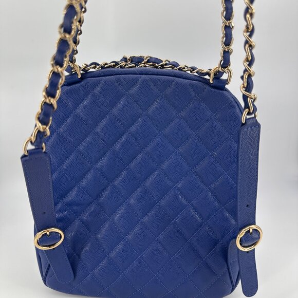 Chanel Caviar Quilted Large CC Day Backpack Blue main image 4